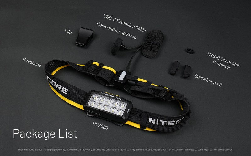 lampe frontale Nitecore HU2000 2000 Lumens ultra polyvalente 01 22