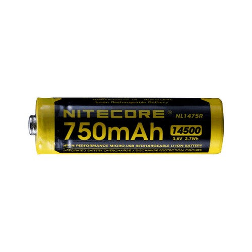 Batterie 14500 rechargeable Type C Nitecore NL1475R 750mAh pour lampe torche