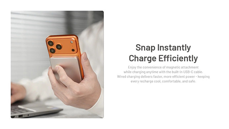 Powerbank Nitecore Pocket 5 5000mAh - 22,5W - Câble USB-C Intégré - Fixation Magnétique