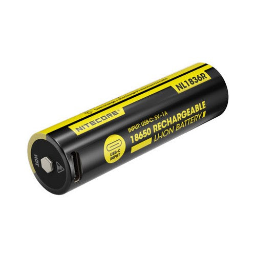 Batterie Nitecore 18650 3600mAh rechargeable Type C NL1836R 000