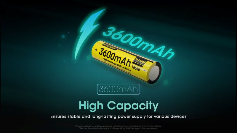 Batterie Nitecore 18650 3600mAh rechargeable Type C NL1836R 01 2