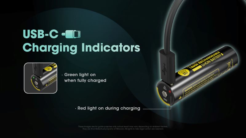 Batterie Nitecore 18650 3600mAh rechargeable Type C NL1836R 01 3