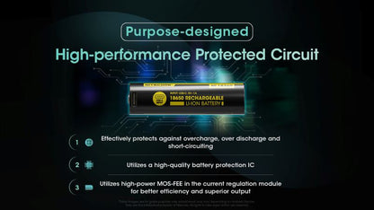 Batterie Nitecore 18650 3600mAh rechargeable Type C NL1836R 01 6