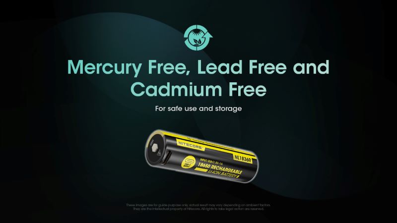 Batterie Nitecore 18650 3600mAh rechargeable Type C NL1836R 01 8