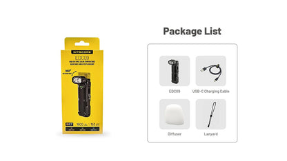 Lampe Torche Nitecore EDC09 1600 Lumens Tete Rotative 102 1 17