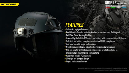 Lampe de signalisation pour force de l ordre Nitecore NU06 LE 01 19