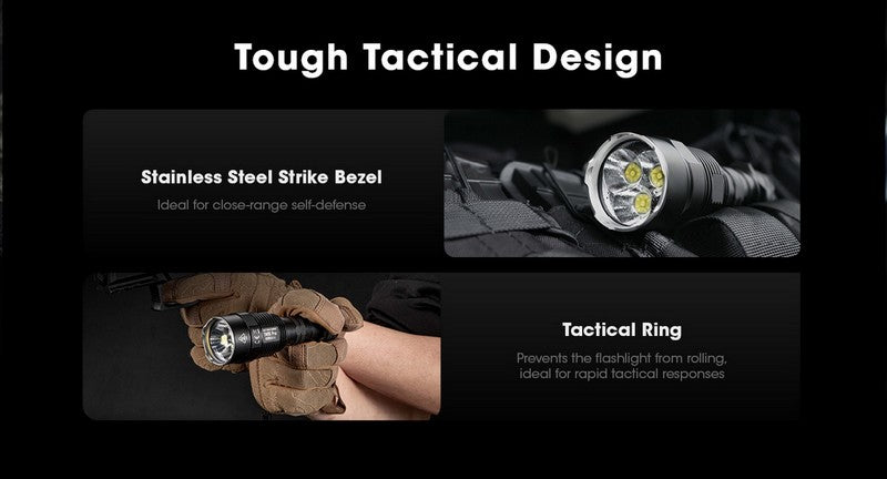 Lampe torche tactique Nitecore TM9K PRO 9900 Lumens rechargeable USB C one s