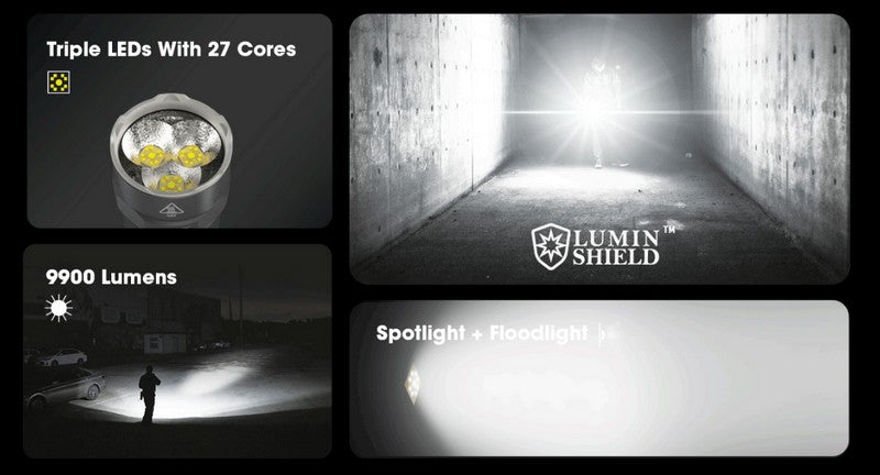 Lampe torche tactique Nitecore TM9K PRO 9900 Lumens rechargeable USB C one s