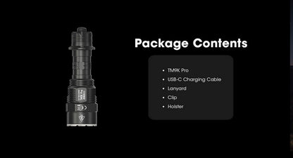 Lampe torche tactique Nitecore TM9K PRO 9900 Lumens rechargeable USB C one s