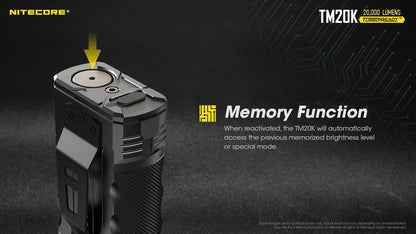 Lampe torche tactique de recherche Nitecore TM20K 20000 Lumens 01 19