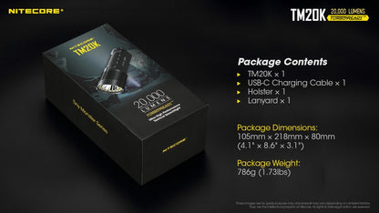Lampe torche tactique de recherche Nitecore TM20K 20000 Lumens 01 24