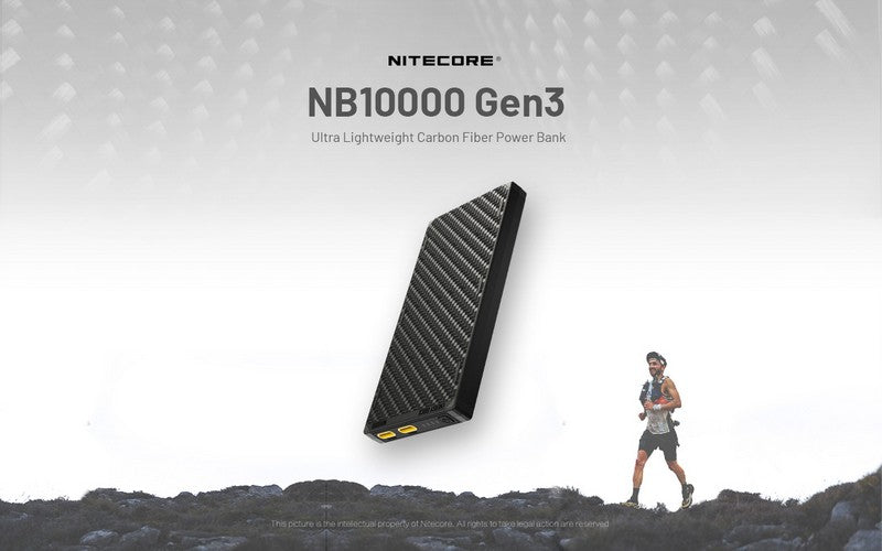 Powerbank Nitecore NB10000 GEN3 en fibre de carbon tres leger 01 01