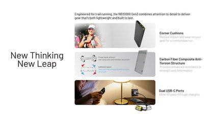 Powerbank Nitecore NB10000 GEN3 en fibre de carbon tres leger 01 02