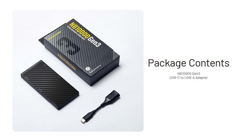 Powerbank Nitecore NB10000 GEN3 en fibre de carbon tres leger 01 20