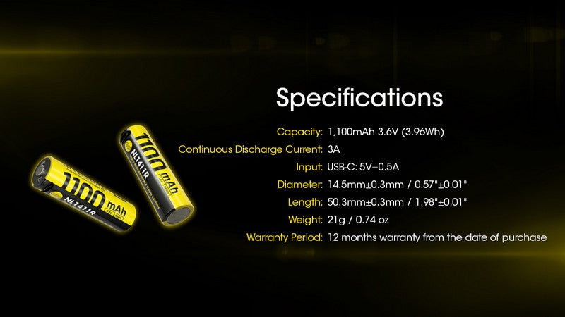 batterie Nitecore 14500 NL1411R 1100mAh 01 10