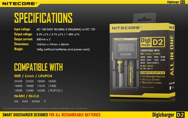 chargeur Nitecore D2 14