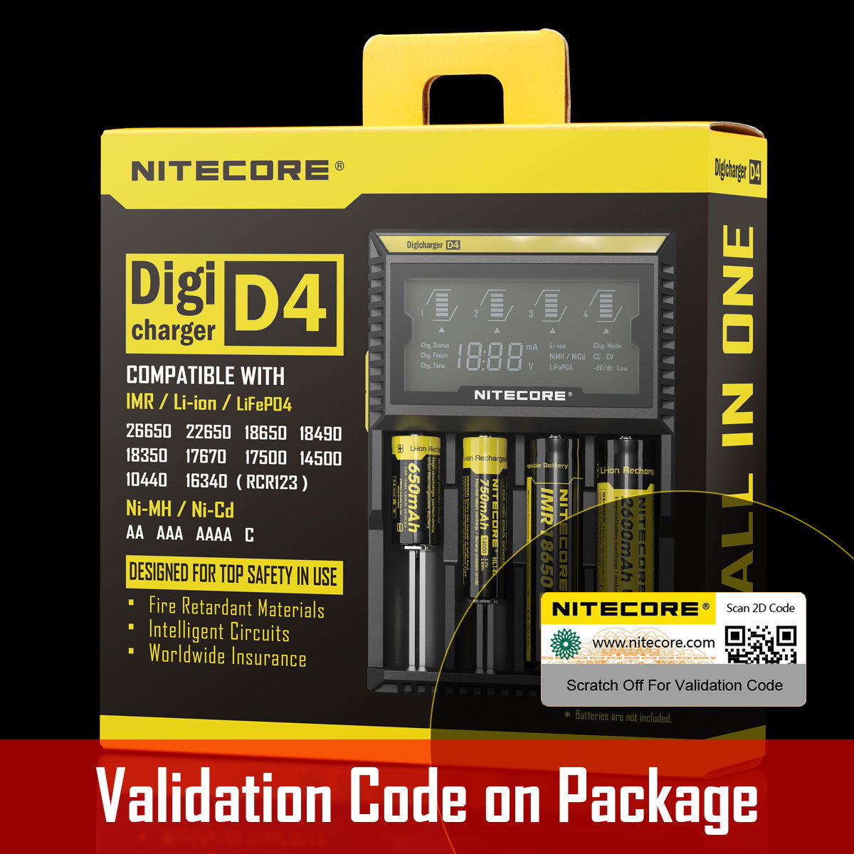 chargeur Nitecore D4 code