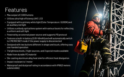 lampe frontale Nitecore HU2000 2000 Lumens ultra polyvalente 01 21