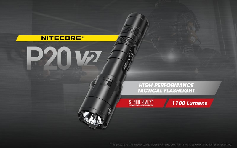 Lampe Torche tactique Nitecore P20i 1800Lumens, flash aveuglante parfaite  pour l'auto défense