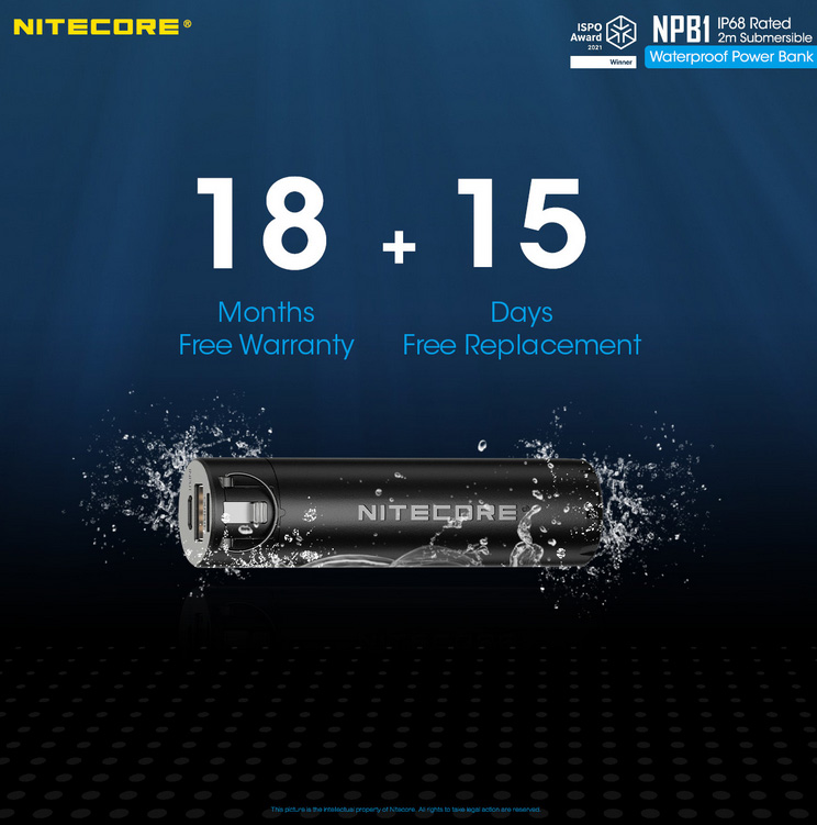 Power Bank Nitecore NPB4 batterie externe 20000mAh lampe frontale Nitecore  HU60