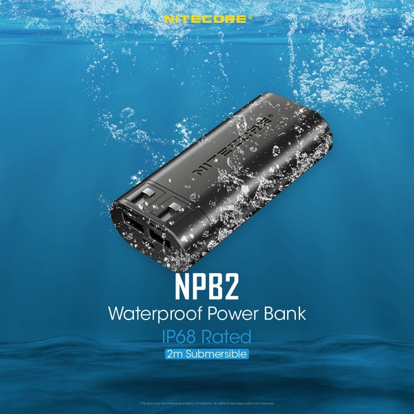 Power Bank Nitecore NPB2 batterie externe 10000mAh lampe frontale Nitecore  HU60